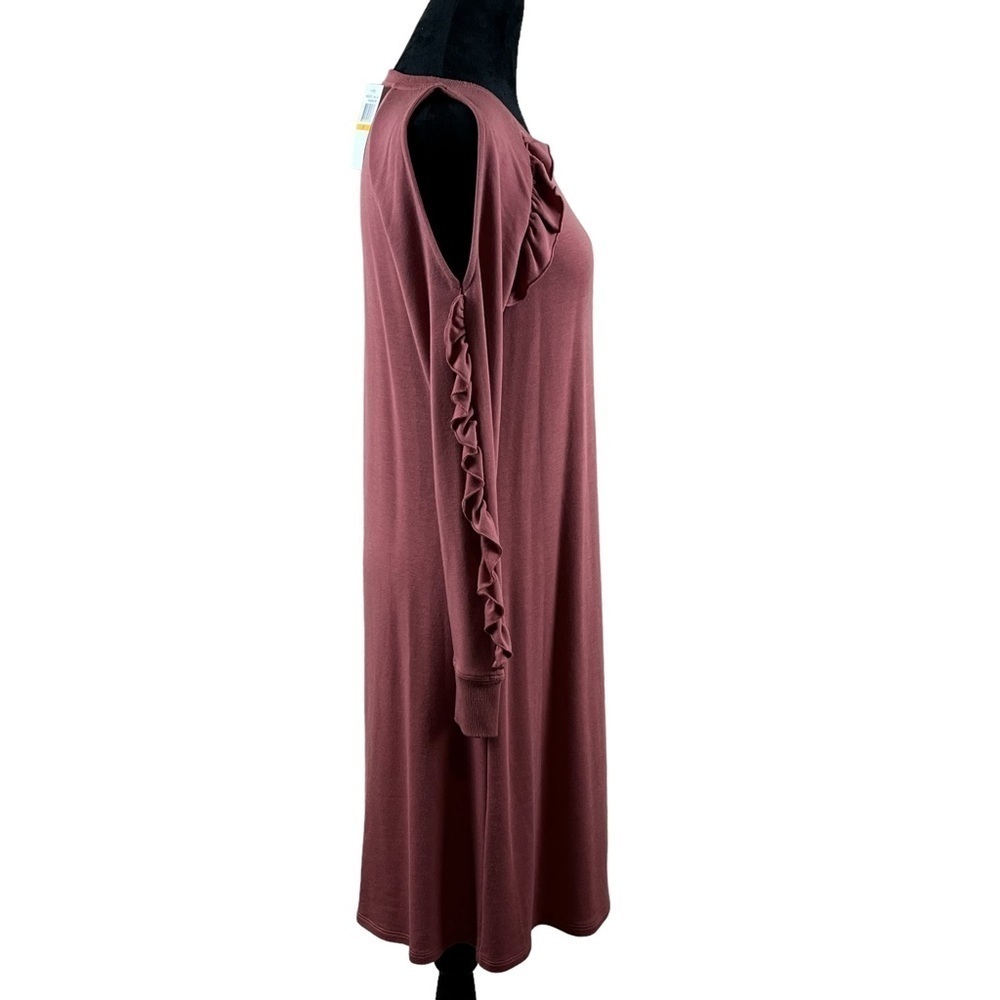 NM Neiman Marcus Cold Shoulder Ruffle Sleeve Dress Size S - Picture 3 of 7